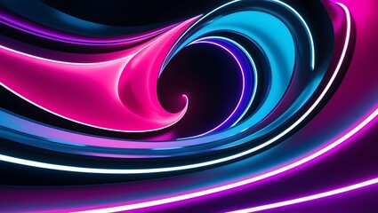 an abstract digital art background of a neon wave, with bold, wavy lines and jagged geometric shapes, bright neon colors blending together in a dynamic flow