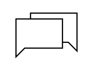 ミニマルなチャットアイコンE：黒線