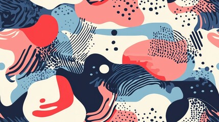 Fototapeta premium A pattern of abstract shapes creating a seamless background Suitable for packaging texture cover design clothing interior decor and creative projects