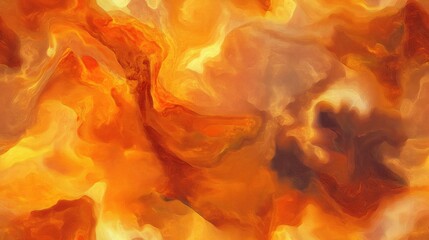 Abstract design featuring foamy cuts in shades of orange brown and yellow creating a dynamic background and texture