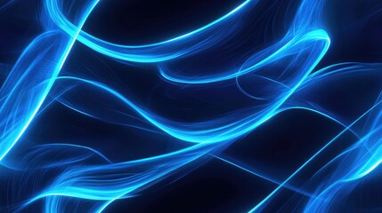 Obraz premium Abstract design featuring blue neon light lines creating a textured background