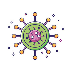 Colorful Virus Icon Illustration - Vector Biology Graphic