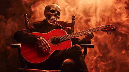 Obraz premium a man who likes to play guitar