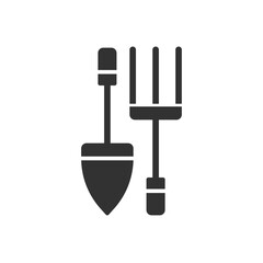 Pitchfork And Shovel Icon - Garden Tool Icon