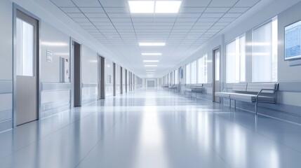 Empty Hospital Corridor