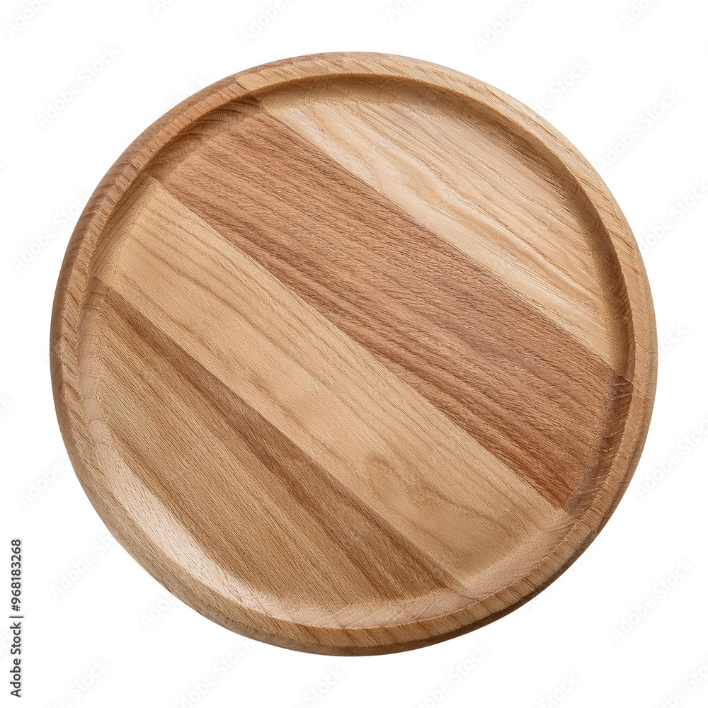 Wall mural wooden serving tray isolated on transparent background