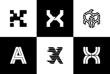 Letter X, font and logo design, vector illustration.
