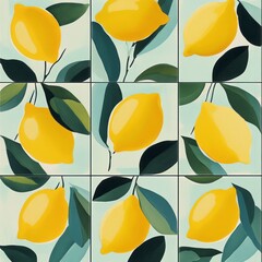 Classic Vietri tile from the Amalfi Coast, Italian, with lemons and decorations