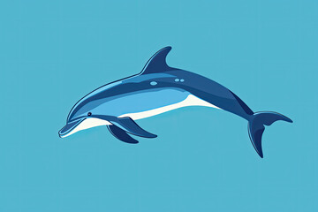 Dolphin swimming through clear blue water, showcasing its grace and beauty
