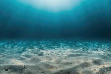 Obraz premium A serene underwater view of sandy ocean floor, showcasing tranquility and depth