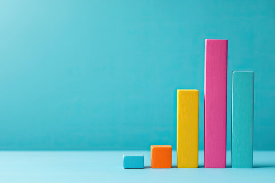 Colorful bar chart representing profits with minimalistic design
