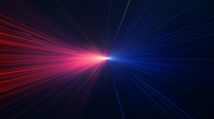 Futuristic Light Beam with Red and Blue Gradient on Dark Background