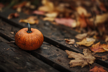 Halloween pumpkin wallpaper, jack-o-lantern with an autumnal background and room for text