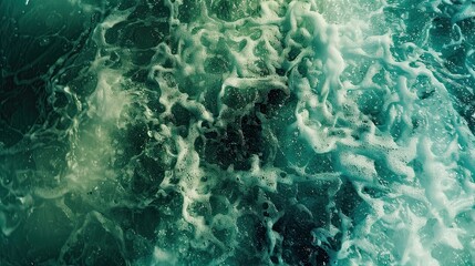 Fototapeta premium Blue abstract ocean seascape. Surface of the sea. Water waves top view. Nature background. Illustration for cover, card, postcard, interior design, decor or print.