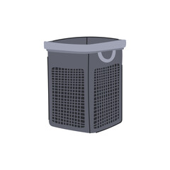 durable laundry basket plastic cartoon. lightweight portable, foldable stackable, ventilated sturdy durable laundry basket plastic sign. isolated symbol vector illustration