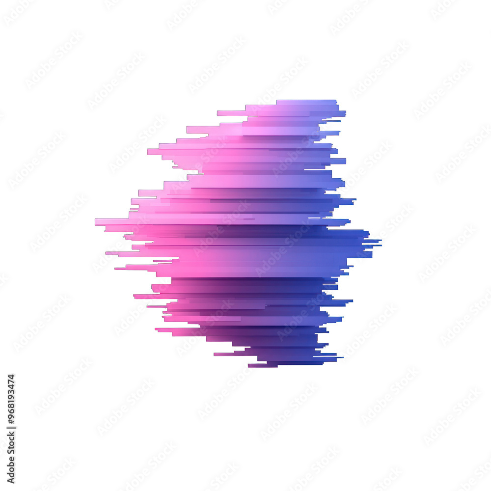 Poster a vibrant gradient blend of pink and blue colors, creating a dynamic abstract shape with energy and 