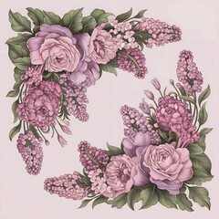 bouquet of flower bunch framework violet lilac floral