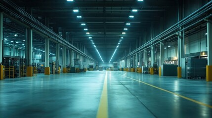 Empty Industrial Warehouse Interior
