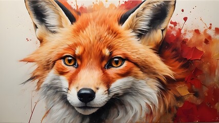 Obraz premium fox oil painting