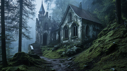 Obraz premium old church in the woods