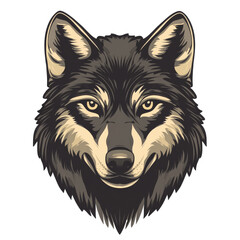 Fototapeta premium Wolf illustration showcasing detailed fur patterns, transparent