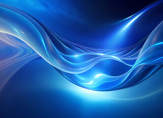 Ethereal Blue Waves Abstract Flowing Light