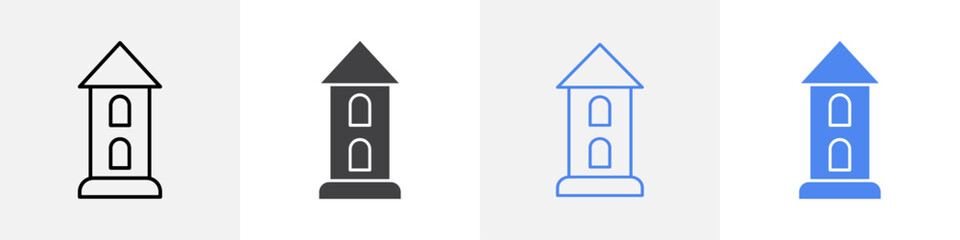 castle tower icon vector set use for web ui or app