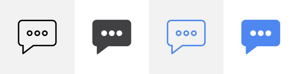 chat bubble icon vector set use for web ui or app