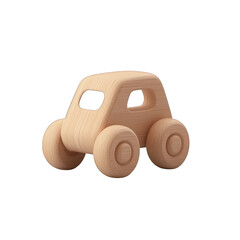 Cute wooden toy car designed for children, perfect for playtime and promoting imaginative adventures. transparent background
