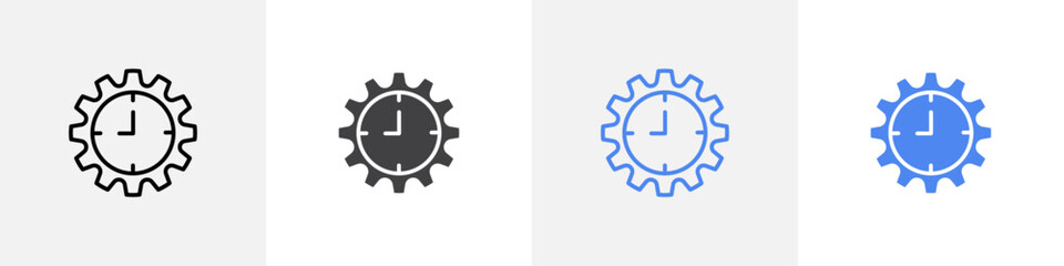 gear clock icon vector set use for web ui or app