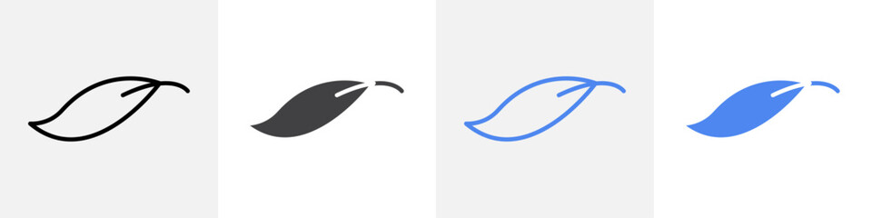 leaf icon vector set use for web ui or app