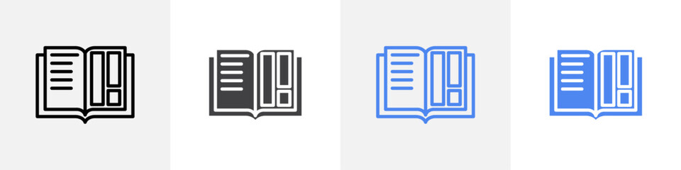 open book icon vector set use for web ui or app