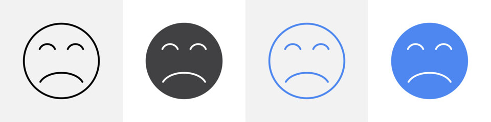 sad icon vector set use for web ui or app