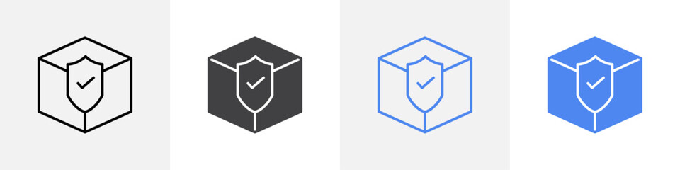safe parcel icon vector set use for web ui or app