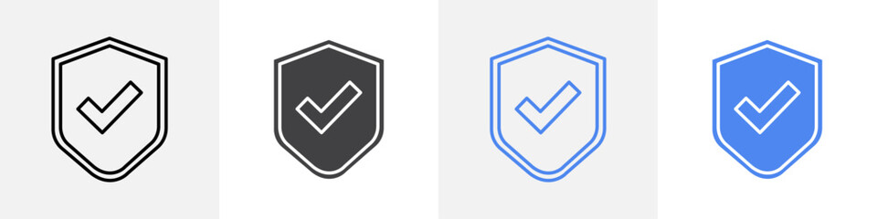 sheild tick icon vector set use for web ui or app