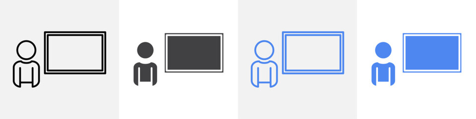 teacher icon vector set use for web ui or app