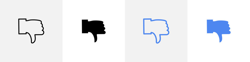 thumbs down icon vector set use for web ui or app