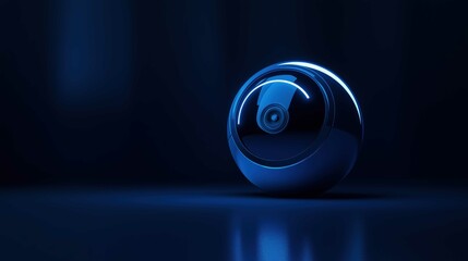 Dome camera with high technology, dark navy background