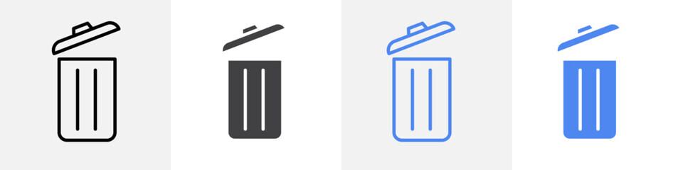 trash can icon vector set use for web ui or app