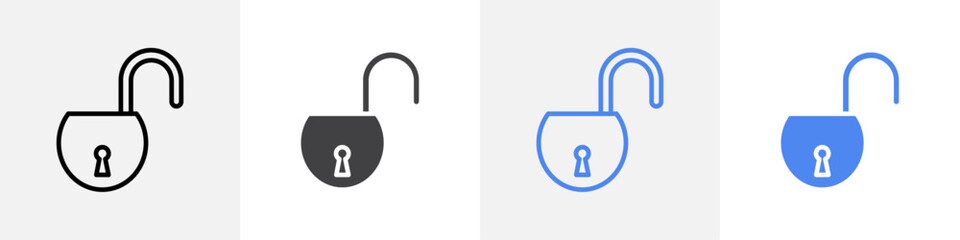 unlocked icon vector set use for web ui or app