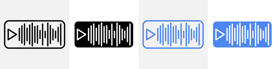 voice messege icon vector set use for web ui or app