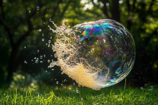 soap bubble bursting