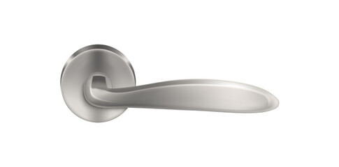 Realistic Silver Door Handle Vector Illustration.	
