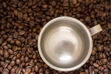 coffee beans in a cup