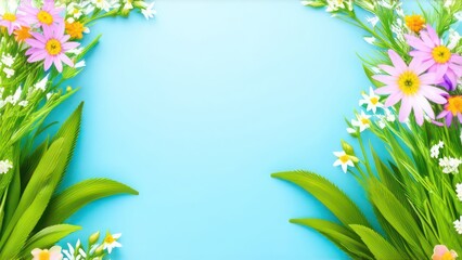 Obraz premium Beautiful light background for a greeting card with delicate flowers 