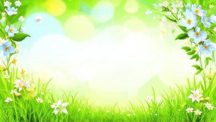 Obraz premium Beautiful light background for a greeting card with delicate flowers 