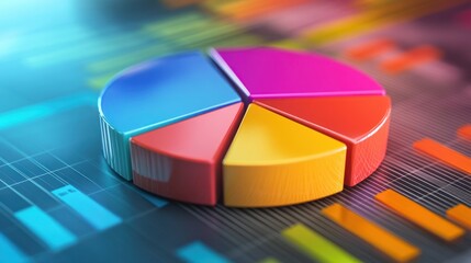 Obraz premium Colorful Pie Chart on Data Dashboard