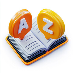 language 3d render icons
