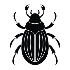 A black and white beetle illustration, Beetle icon Silhouette