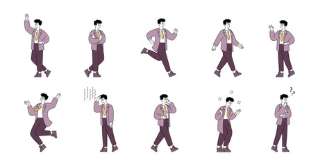 Business Man. Flat Vector Illustration